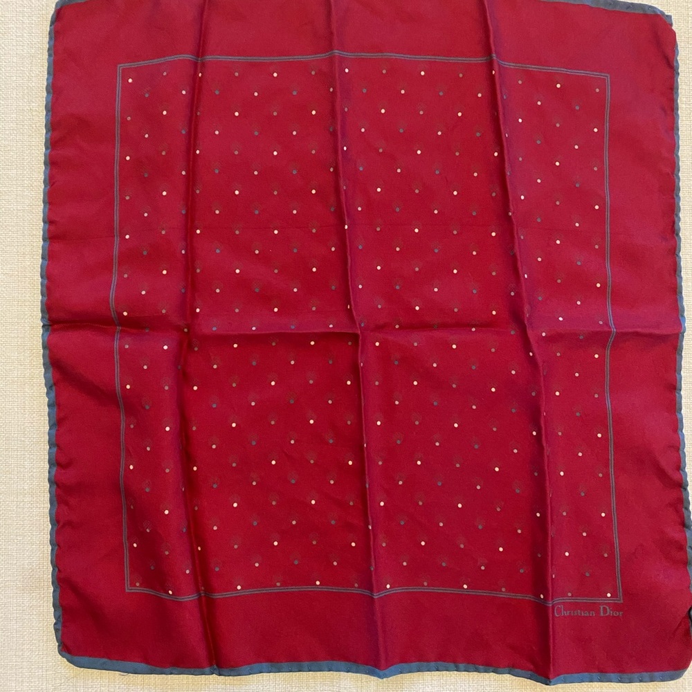 Dior Silk Pocket Square Vintage